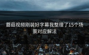 蘑菇视频刚装好字幕我整理了15个场景对应解法