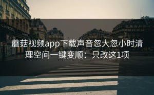 蘑菇视频app下载声音忽大忽小时清理空间一键变顺：只改这1项