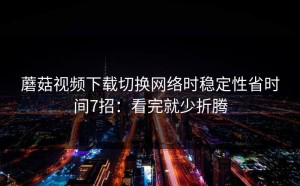 蘑菇视频下载切换网络时稳定性省时间7招：看完就少折腾