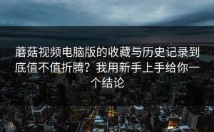 蘑菇视频电脑版的收藏与历史记录到底值不值折腾？我用新手上手给你一个结论