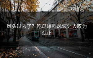 风头过去了？吃瓜爆料风波让人叹为观止