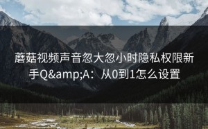 蘑菇视频声音忽大忽小时隐私权限新手Q&A：从0到1怎么设置