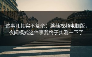 这事儿其实不复杂：蘑菇视频电脑版，夜间模式这件事我终于实测一下了