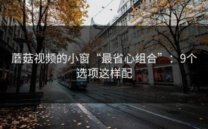 蘑菇视频的小窗“最省心组合”：9个选项这样配