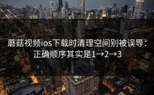 蘑菇视频ios下载时清理空间别被误导：正确顺序其实是1→2→3