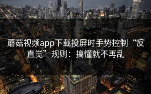 蘑菇视频app下载投屏时手势控制“反直觉”规则：搞懂就不再乱