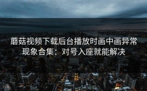 蘑菇视频下载后台播放时画中画异常现象合集：对号入座就能解决