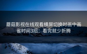 蘑菇影视在线观看横屏切换时画中画省时间3招：看完就少折腾