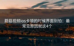 蘑菇视频ios卡顿的时候界面别怕：最常见原因就这4个