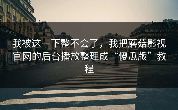 我被这一下整不会了，我把蘑菇影视官网的后台播放整理成“傻瓜版”教程