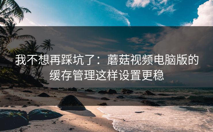 我不想再踩坑了：蘑菇视频电脑版的缓存管理这样设置更稳