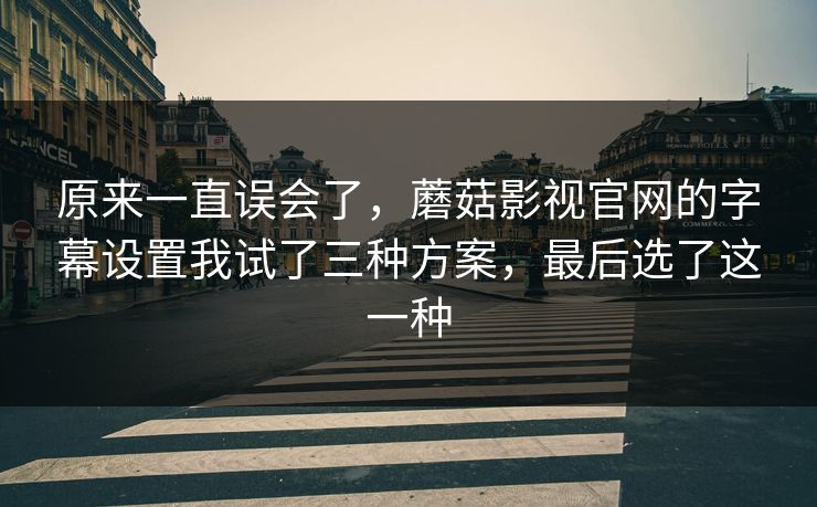 原来一直误会了，蘑菇影视官网的字幕设置我试了三种方案，最后选了这一种