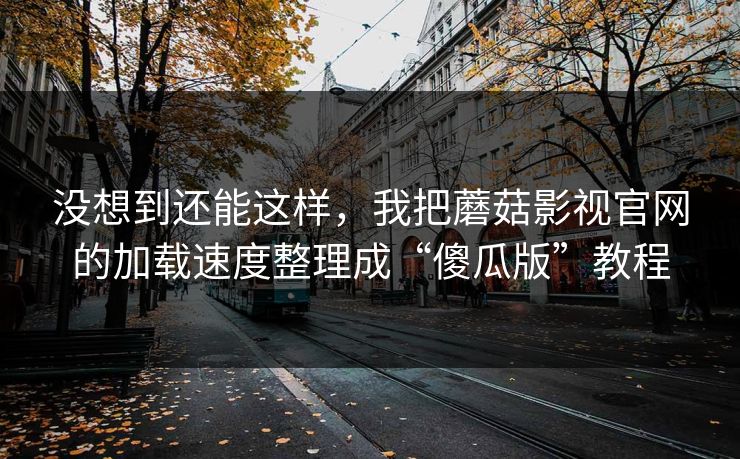 没想到还能这样，我把蘑菇影视官网的加载速度整理成“傻瓜版”教程