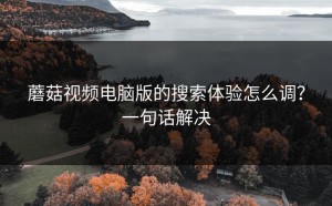蘑菇视频电脑版的搜索体验怎么调？一句话解决