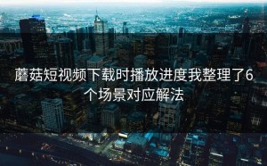 蘑菇短视频下载时播放进度我整理了6个场景对应解法
