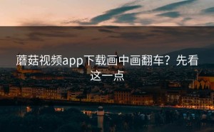 蘑菇视频app下载画中画翻车？先看这一点