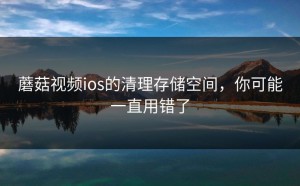 蘑菇视频ios的清理存储空间，你可能一直用错了