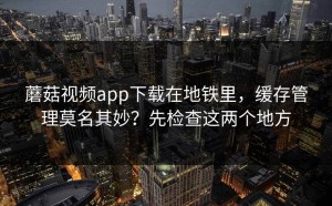 蘑菇视频app下载在地铁里，缓存管理莫名其妙？先检查这两个地方