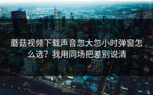 蘑菇视频下载声音忽大忽小时弹窗怎么选？我用同场把差别说清