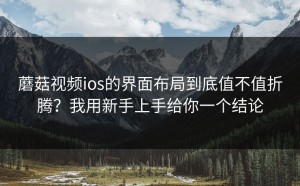蘑菇视频ios的界面布局到底值不值折腾？我用新手上手给你一个结论